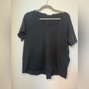 rag & bone Black Scoop Neck Short Sleeve Tee Sustainable Collection